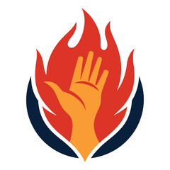 Creative Fire Hand Holding Logo