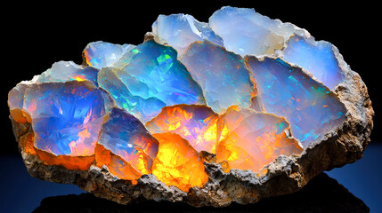 Fototapeta premium Luminous Opal Gemstone: A Dazzling Display of Nature's artistry