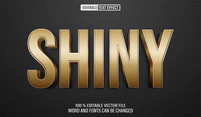 Editable 3d text style effect - Golden Shiny text effect Template