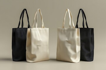 Canvas Bag Mockup of Fabric Tote Featuring Minimalist Design and Customizable Branding