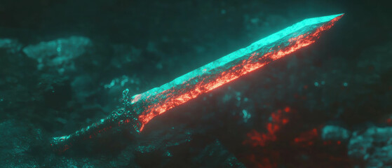 Powerful magic artifact glowing in dark with ancient relic from historical lore