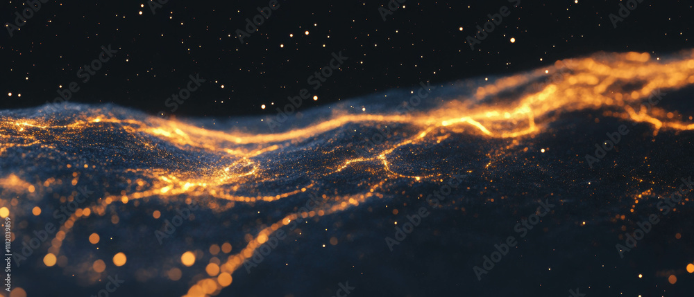 Poster magic constellations forming in a cosmic vfx effect with connecting stars