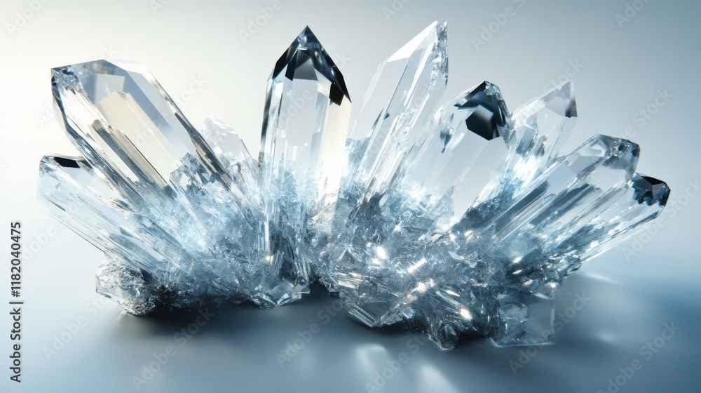 Poster abstract crystalline structures with sharp facets and light reflections nature photography studio cl