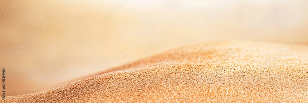 Aufkleber Smooth desert sand forms a gentle curve under warm sunlight, creating a serene and inviting summer holiday backdrop, perfect for travel and resort related themes