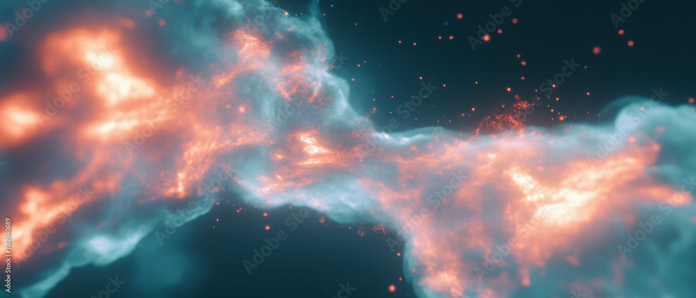 Poster Magical swirling smoke effect creating a mysterious and atmospheric background