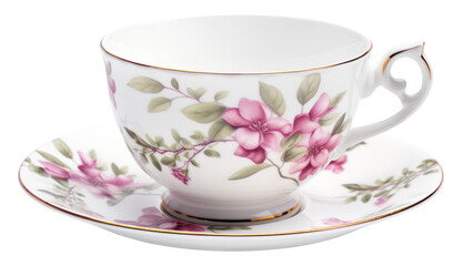 PNG Decorative spring floral tea cup porcelain saucer mug.