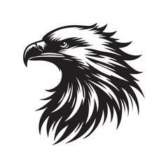 Bold Head Eagle Silhouette Design