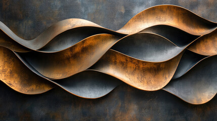 Elegant Waves of Metal with Rich Texture and Warm Tones