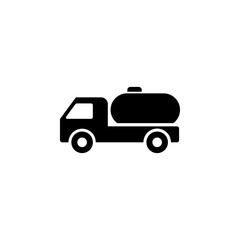 Truck Auto Barrel, Oil Transportation Solid Flat Vector Icon Isolated on White Background.