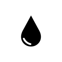 Oil Drop, Petroleum Droplet Solid Flat Vector Icon Isolated on White Background.