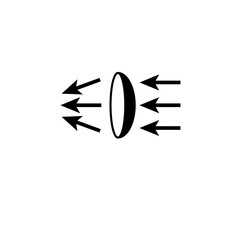 Contact Lens Light Transmission, Dispersion Solid Flat Vector Icon Isolated on White Background.