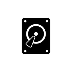 Hard Disk Drive, HDD Storage Solid Flat Vector Icon Isolated on White Background.