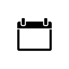 Calendar Organizer, Date Reminder Solid Flat Vector Icon Isolated on White Background.