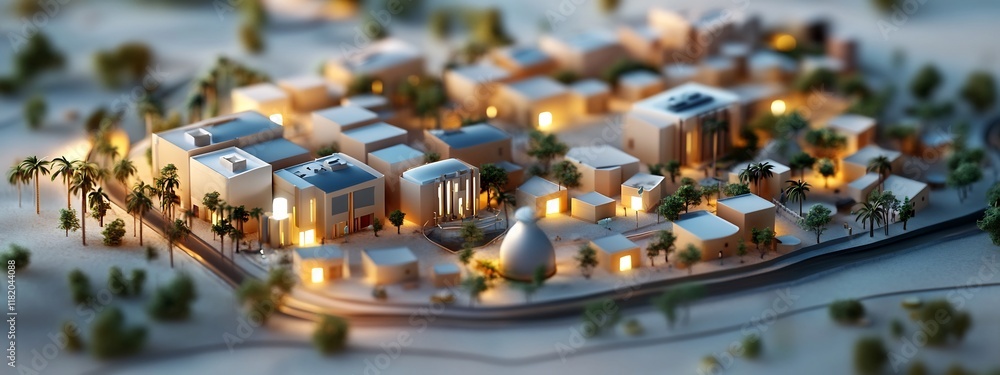Poster a 3d rendered visualization depicting the frequency distribution of healthcare access across the bui