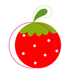 Obraz premium Strawberry illustration with red color and beautiful shape.