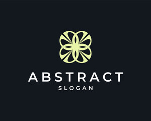 Abstract Flower Luxury Art Deco Geometric Classy Decoration Vector Logo Design Illustration