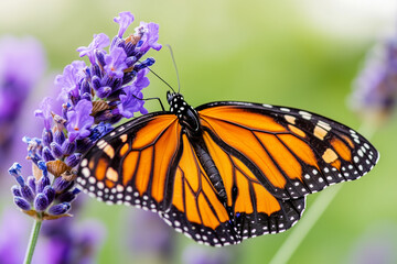 Naklejka premium Lavender. butterfly on lavender flower 