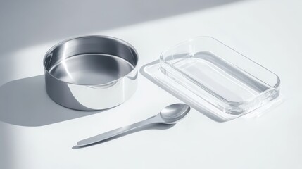 Minimalistic Kitchen Containers on a Bright Surface