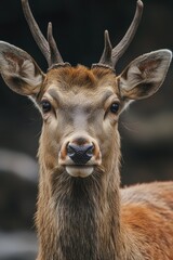 Majestic Stag Gazing Intently in Natural Habitat with Soft Focus