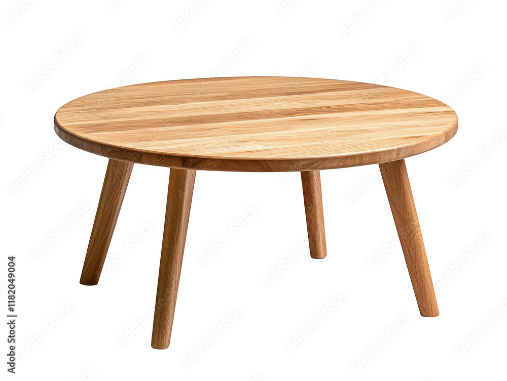 Poster minimalist round wooden table with four legs, a study in simplicity and functionality