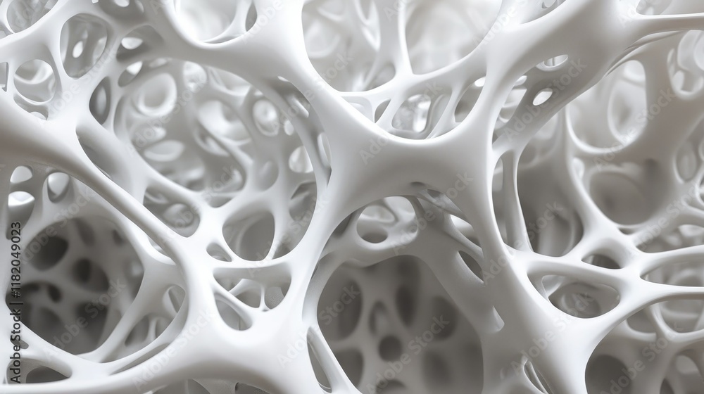 Poster abstract white 3d lattice structure with intricate, intersecting lines and subtle depth for a futuri