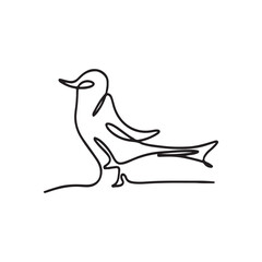 Fototapeta premium One line Birds.Spring season concept in doodle style. Sketch. Garden, forest birds collection. Hand drawn vector illustration.