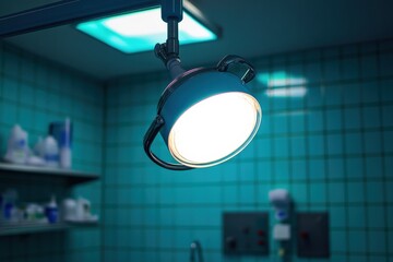 A bright examination lamp ready for a veterinary check-up.