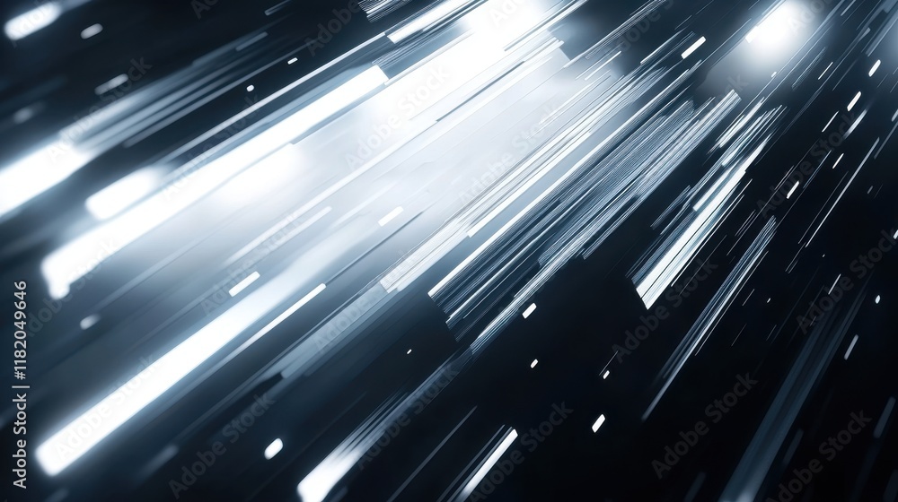 Poster dynamic white lines action digital space high-resolution graphics abstract design modern perspective