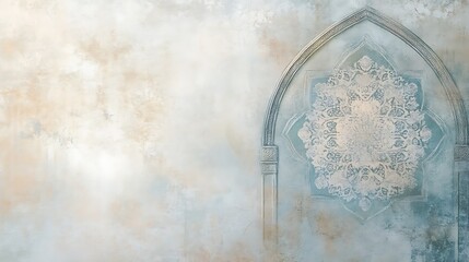 Ornate Archway Design on Textured Wall Background