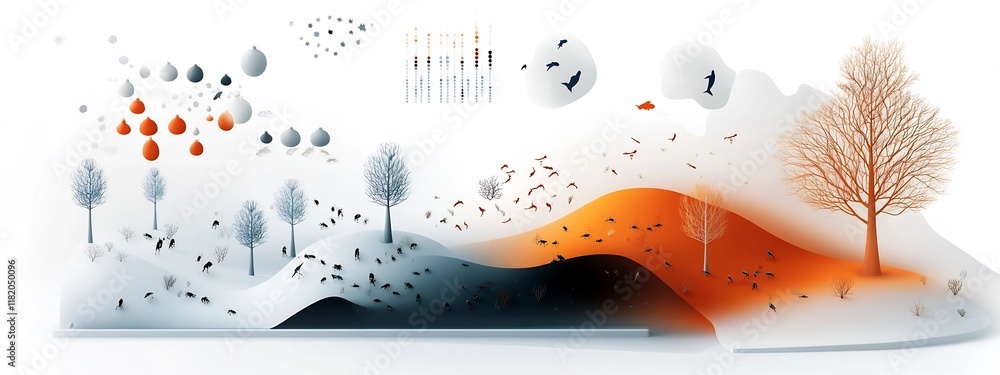 Poster diagram illustrating frequency response of population to changes in resource availability an abstrac