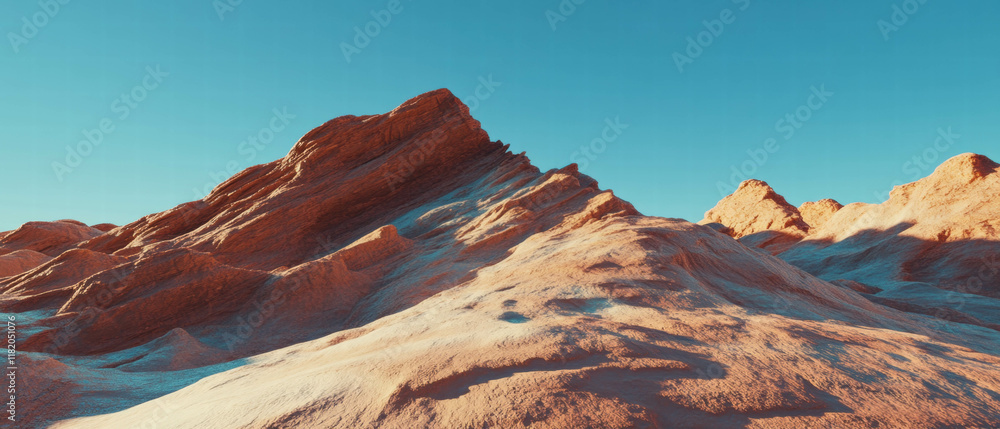 Poster eroded mesas and buttes create a stunning desert landscape in arid terrain