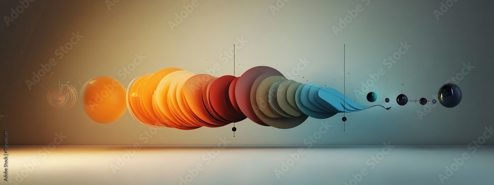 Poster a 3d rendered diagram that illustrates the concept of resonance at different frequencies the image s