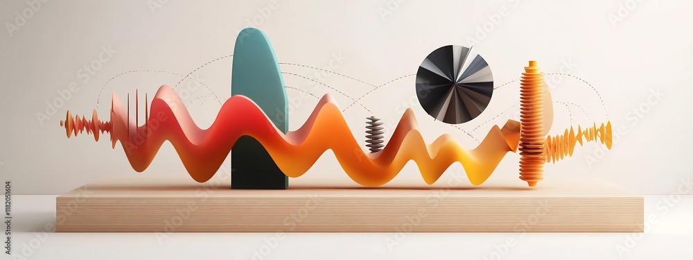 Poster 3d rendered diagram illustrating the frequency response of a mechanical structure to external forces