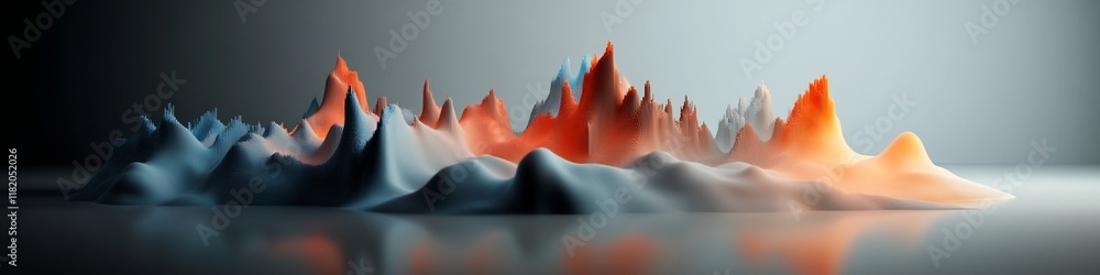 Poster a 3d rendered visualization depicting the frequency distribution of internet usage patterns within a
