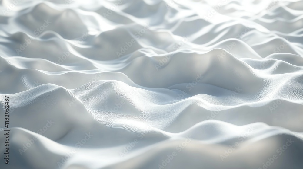 Poster modern 3d illustration of white seamless waves with layered textures and a play of light and shadow 