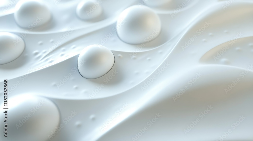 Poster smooth 3d white seamless wave textures with soft lighting, creating a clean and modern decorative pa
