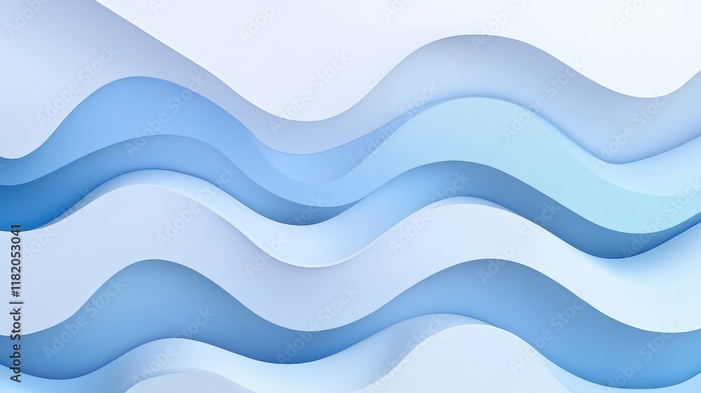 Poster smooth abstract blue waves flowing across the frame with subtle gradients and glowing light accents 