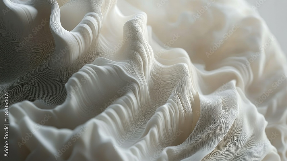 Poster undulating 3d white wave textures with seamless continuity and a delicate balance of light and shado
