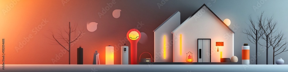 Poster visualization of the frequency distribution of energy consumption patterns within a modern minimalis