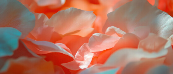 Colorful flower petals swirling gracefully in the gentle wind on a serene day