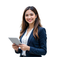 woman showing thumbs on transparent background