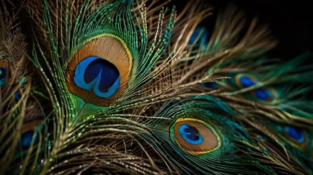 close up of peacock feather