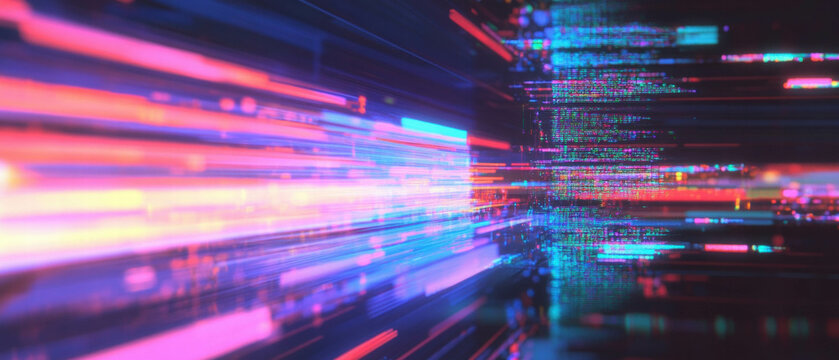 Digital distortion artwork showcasing glitch databending and corrupted visuals in vibrant colors