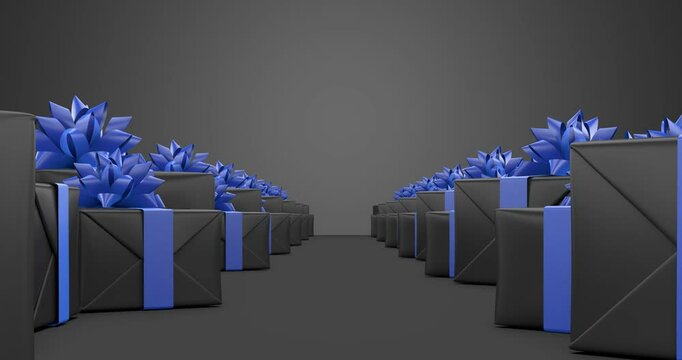 abstract gift box as present - 3d rendering 4k DCI seamless loop