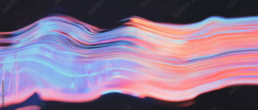 Aufkleber creative glitch effect with horizontal stripes and vibrant color distortion in digital art
