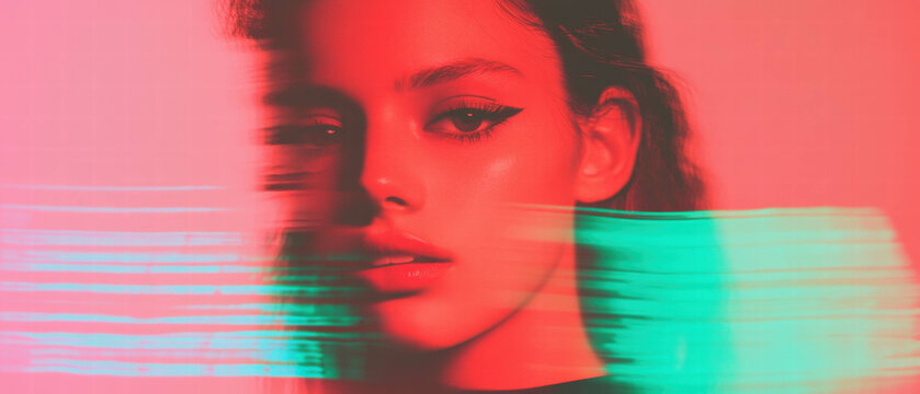 Vibrant glitch effect showcasing striking colors and dynamic contrasts