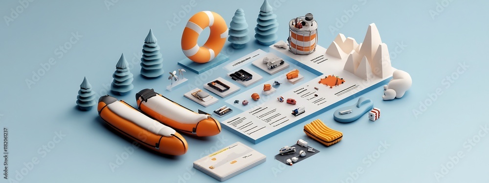Poster a 3d rendered infographic displaying a comparison of the frequencies of different types of accidents