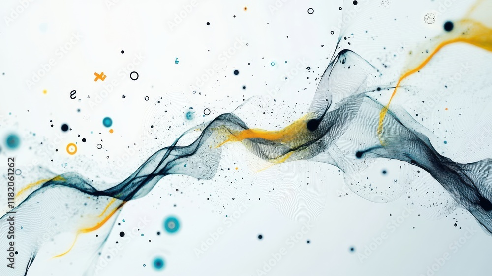 Poster futuristic network design digital canvas abstract art sleek environment vivid colors visual concept