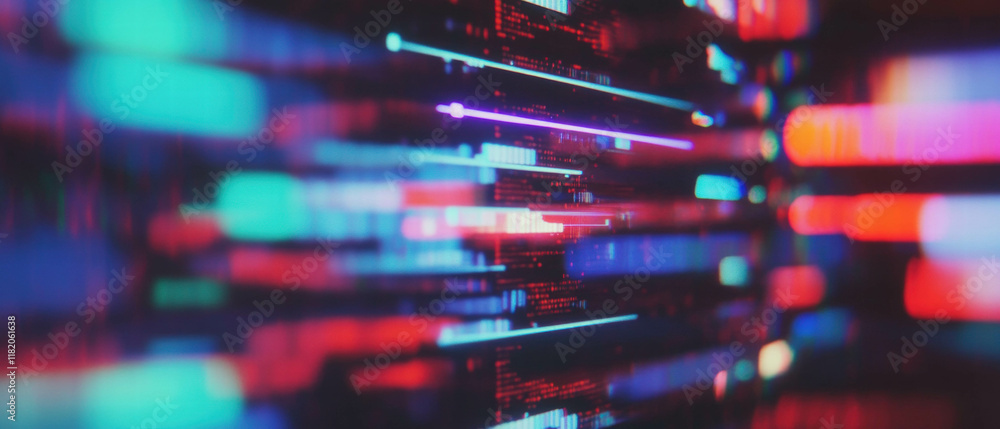 Poster Glitch effect showcasing digital signal loss and fragmented data representation