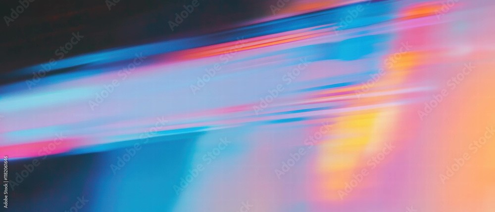 Poster dynamic distortion showcases vibrant colors and chaotic patterns in digital noise